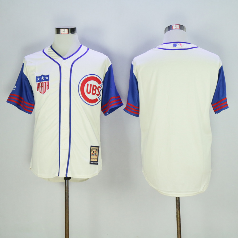 Men Chicago Cubs Blank Cream Throwback 1942 MLB Jerseys